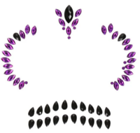 Gezicht Steentjes - Gezichtsjuwelen - Halloween - Zwart-Paars