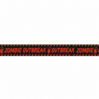 Afzetlint Halloween - Zombie Outbreak - Zwart-Rood - 10 meter