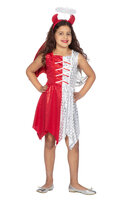 Jurk Engel-Duivel - Wit-Rood - Halloween - Meisjes