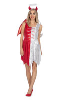 Jurk Engel-Duivel - Wit-Rood - Halloween - Vrouwen