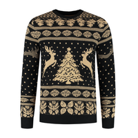 Foute Kersttrui - Jumping Reindeer - Zwart - Volwassenen
