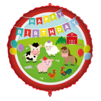 Folieballon - Boerderij Happy Birthday - 45 cm - Helium- en Luchtvulling