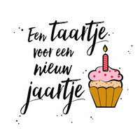 Wenskaart - Taartje Voor een Nieuw Jaartje - Met Envelop