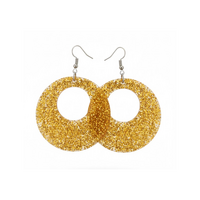 Oorbellen Rond Goud Glitter