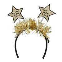 Diadeem Shine - Happy new Year - Goud-Zwart
