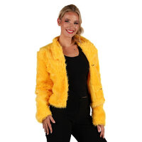 Bontjasje Geel - Zachte Pluche Jas - Dames
