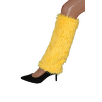 Beenwarmers Geel Bont - Pluche Volwassenen