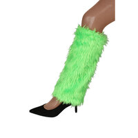 Beenwarmers Neongroen Bont - Pluche Volwassenen