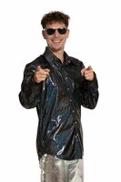 Shiny Disco Shirt - Zwart - Heren