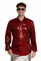Shiny Disco Shirt - Rood - Heren