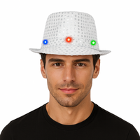 Hoed Lichtjes Pailletten - Disco - Zilver