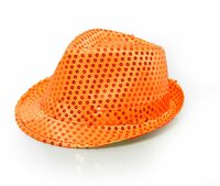 Hoed Pailletten - Oranje - Koningsdag