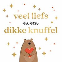 Wenskaart Daisy XL - Veel Liefs Dikke Knuffel - met Envelop