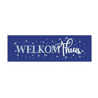 Banner Welkom Thuis - Blauw - 190x60 cm