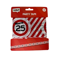 Afzetlint Verkeersbord - 25 Jaar - Rood-Wit - 10 meter