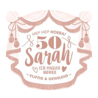 Huldeschild Muurdecoratie - Sarah 50 - Wit-Rosé Goud