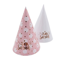 Sarah 50  Feesthoedje - Assorti - Rosé-Wit