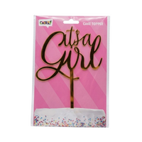 Taartprikker - It's a girl - Cake Topper Goud