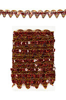 Paillettenband Golvend Decoratie Rood - Galon - 3 meter