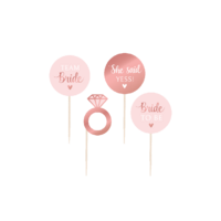 Bride To Be  - Cocktail Prikkers - Rosé - 16 stuks