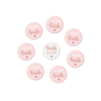 Button - Bride to be-Team bride  - 8 stuks
