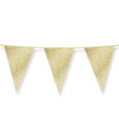 Glitter Vlaggenlijn Goud - 20x30 cm - 6 meter - Versiering
