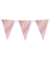 Glitter Vlaggenlijn Rosé Goud - 20x30 cm - 6 meter - Versiering