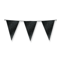 Glitter Vlaggenlijn Zwart - 20x30 cm - 6 meter - Versiering