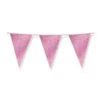 Glitter Vlaggenlijn Baby Roze - 20x30 cm - 6 meter - Versiering