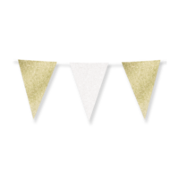 Glitter Vlaggenlijn Goud en Wit - 20x30 cm - 6 meter - Versiering