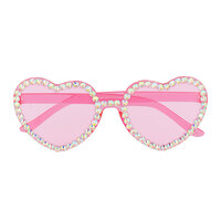 Roze Hartjes Partybril met Strass - Hartjes Bril - Valentijn
