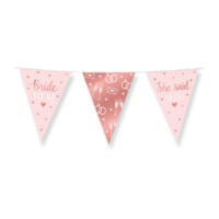 Vlaggenlijn Bride To Be - Rosé - 20x30 cm - 10 meter - Versiering