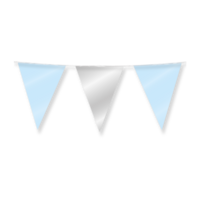 Vlaggenlijn Folie - Blauw-Zilver - Babyshower - 10 meter 