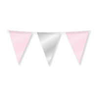 Vlaggenlijn Folie - Roze-Zilver - Babyshower - 10 meter 