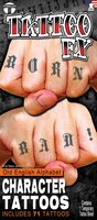 Plak Tattoo  - Knokkels - Alfabet Oud Engels