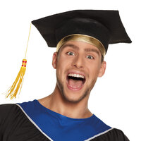 Afstudeerhoedje met Gouden Kwast - Vilt Zacht - Volwassenen