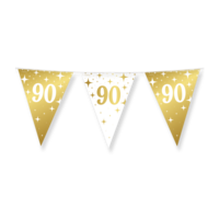 Vlaggenlijn Fancy - 90 jaar - Wit-Goud