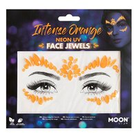 Moon Gezicht Steentjes - Face en Body Jewels -  Neon Oranje - UV 