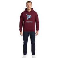 Airborne - Hoodie Maroon Rood Met Pegasus - Volwassenen
