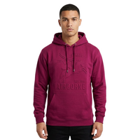 Airborne Trui - Hoodie Maroon Rood Met Embossed Pegasus - Volwassenen