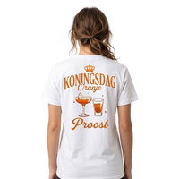 T-shirt - Koningsdag Proost - Oranje - Dames