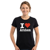 T-shirt - I Love Arnhem - Zwart - Dames