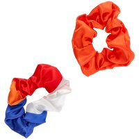 Scrunchie - Oranje - Rood-wit-blauw - 2 stuks - Haaraccessoires
