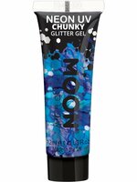 Moon Glow - Neon UV Chunky Glitter Gel - Blauw - 12 ml