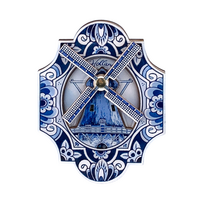 Koelkastmagneet - Magneet Holland MDF - Draaiende Wiek - Molen Delftsblauw