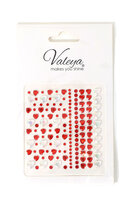 Steentjes - Face en Body Opplak - Hartjesmix Rood-Wit
