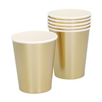 Gouden Papieren Party Bekertjes  - 6 stuks - 25 cl