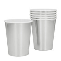 Zilveren Papieren Party Bekertjes  - 6 stuks - 25 cl