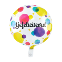 Folieballon - Gefeliciteerd Stippen  - 45 cm - Helium- en Luchtvulling