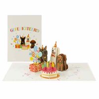 Wenskaart Kiriori 3D- Gefeliciteerd Honden - met Envelop